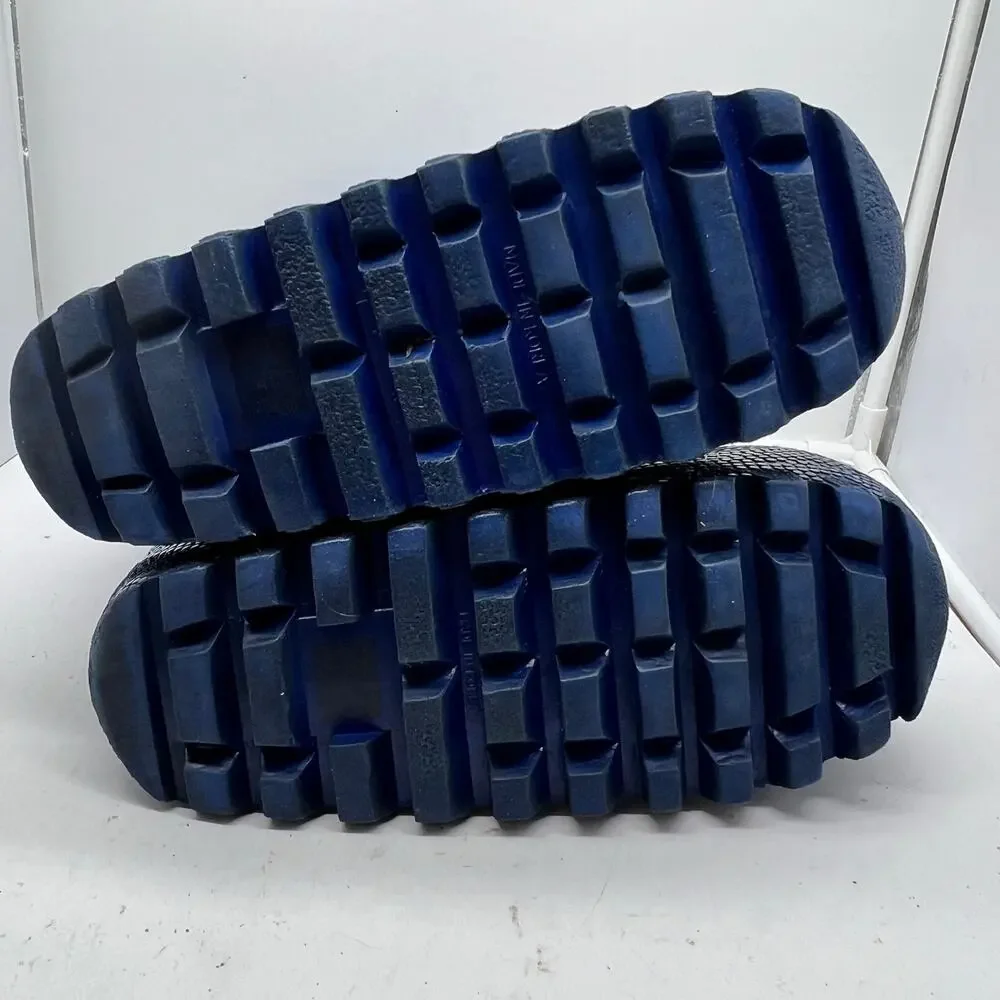 Vintage 80s Snow Boot Youth 4-5 Blue Nylon Stripe Winter Moon